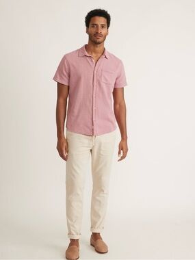 Marine Layer Stretch Selvage Short Sleeve Shirt Polignac L/XL